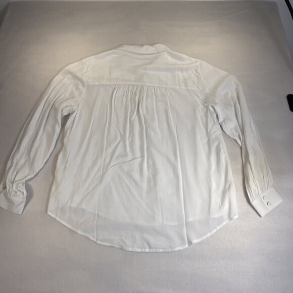 Lascana White Blouse Size 8 Balloon Long Sleeve - Picture 10 of 12